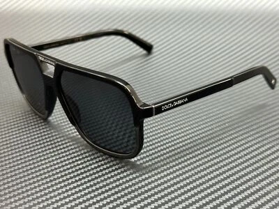 Gafas de sol polarizadas Dolce & Gabbana DG4354 193481 negras cuadradas para hombre 61 mm Foto 1 de 4