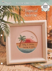 Kreuzstichmuster TROPICAL SUNRISE Strand Palme Handarbeit Shop Broschüre - Bild 1 von 2