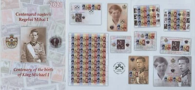 Rumänien 2021 König Michael I,Hohenzollern Mi.7936-37 A,Block 880,881,882 — 第 1/2 张图片