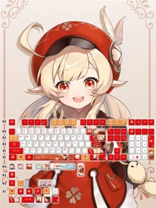 Genshin Impact Klee Keycaps PBT 128 Keys Cherry Dye-sub For Cherry MX Keyboard - Picture 1 of 5
