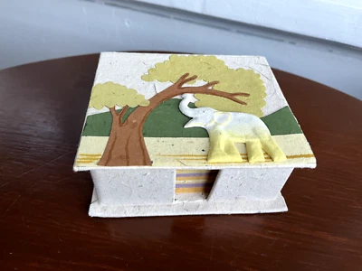 Handmade Paper Elephant Note Holder NEW with New Paper Multicolored, Box - Image 1 of 4