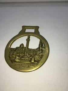 Vintage HORSE BRASS London nelson column Fireplace canal boat barge pub bar - Foto 1 di 3