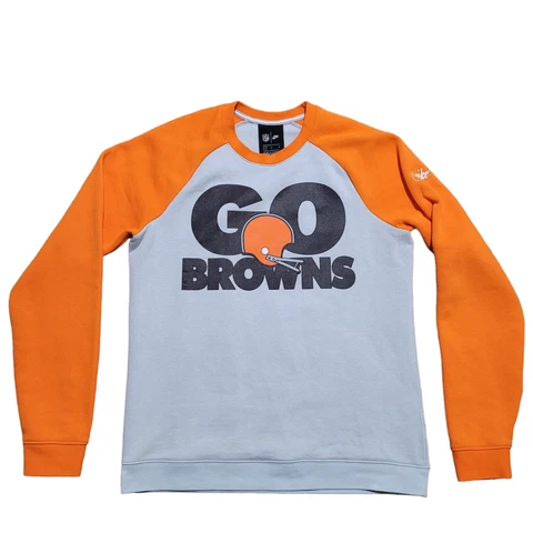 Nike NFL Long Sleeve Fleece Pullover Sweatshirt Cleveland Browns Men Size Medium Cover