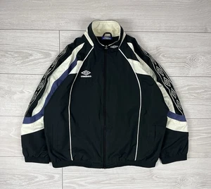 Umbro Vintage 90s Oversized Black Lampases Soccer Track Jacket XL Mens Size - Picture 1 of 7