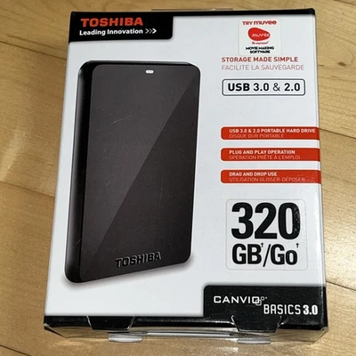 Toshiba Canvio Portable Hard Drive 320GB USB 3.0 & 2.0 Basics NEW - Image 1 of 4
