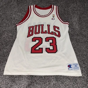 Vintage Champion Michael Jordan #23 Trikot Herren Weiß Größe 40 Made In USA - Bild 1 von 12