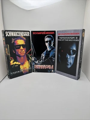 Terminator 1, 2, 3. Movie Trilogy Judgment Day Rise Of Machines VHS Tape Lot HTF - Image 1 of 4