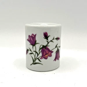 Vintage Ceramic Candle Holder - Purple Canterbury Bells - Funny Design W Germany - Picture 1 of 7