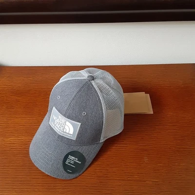 The North Face Mudder Trucker Grey Cap Snapback Mesh Hat Patch Structure Os New - Image 1 of 4