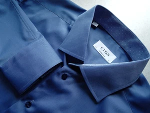 Eton Contemporary Blue   Shirt Size 43/17 - Picture 1 of 8