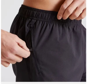 Men's Zip Pocket Breathable Essential Fitness Shorts- Plain Black- SIZE S - Picture 1 of 1