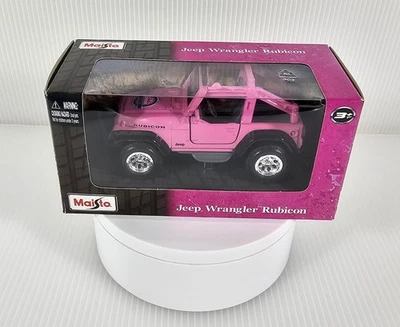 Maisto Jeep Wrangler Rubicon Rosa Diecast Juguete, Acción Pull Back, RARO Foto 1 de 4