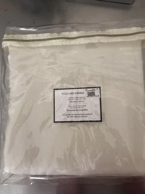 Nuevo edredón Williams Sonoma belga 100 % lino blanco roto completo/queen venta al por menor $499 Foto 1 de 4