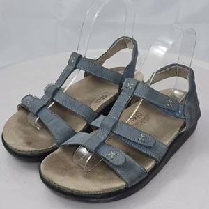 SAS Sorrento Damen 5 mit breiten blauen T-Riemen Leder Komfort Sandalen Riemchen/Keilabsatz - Bild 1 von 17