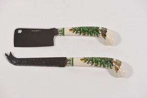 CUCHILLO Y CUCHILLA DE QUESO BRUCUT ÁRBOL DE NAVIDAD SPODE VINTAGE - Imagen 1 de 3