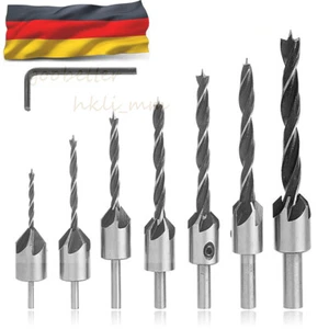 7tlg Holzbohrer Senkbohrer Bohrer Set Senker für Holz Aufstecksenker HSS 3-10mm - Bild 1 von 8