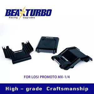 BeaxTurbo CNC Alu CRASH STRUCTURE pull rod knuckle /skid plt for losi moto black - Picture 1 of 7