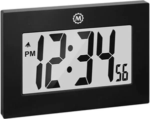 Large Digital Wall Clock Marathon Numbers 23 cm Black - Picture 1 of 5
