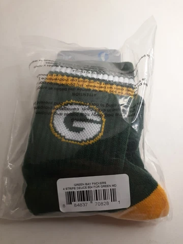 FBF Originals - NFL Green Bay Packers 4 Stripe Deuce Socks Mens Size Medium 5-10 Cover
