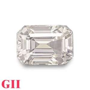 GII-zertifizierter CEYLON farbloser/weißer Saphir 4,93 Kt. natürlicher unbehandelter ACHTECK - Bild 1 von 5