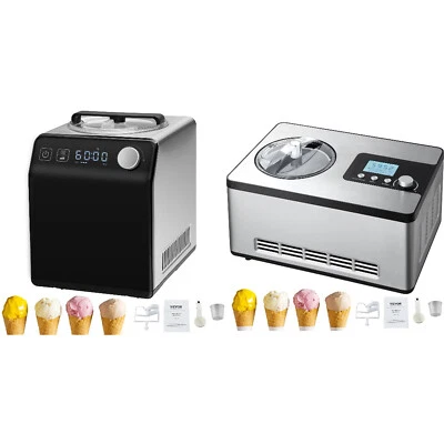 2 夸脱自动冰淇淋机电动酸奶冰淇淋机黑色/薄片家用 — 第 1/2 张图片