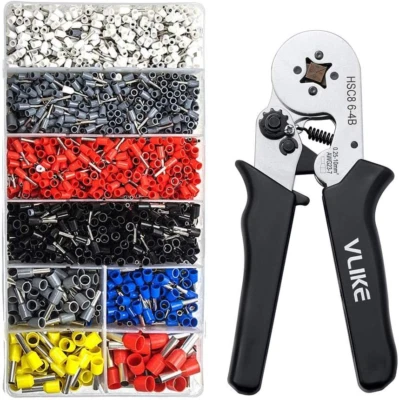 VLIKE Ferrule Crimper Pliers Set Wire Crimping Tool Kit with 1800 Terminal Connector
