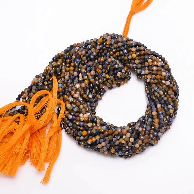 100% Natural Pietersite Gemstone Round Israel Cut Beads 2.5 mm Strand 13" EB-95 - Image 1 of 2