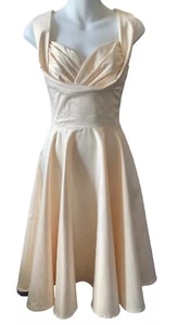 NWT Candice Gwinn Honey Bridal Cream Swing Retro Dress Sz 20 Fit & Flare Pockets - Picture 1 of 14