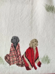 NEW Eddie Bauer 100% Cotton Flannel Queen Sheet Set Hunting Dogs - Picture 1 of 11
