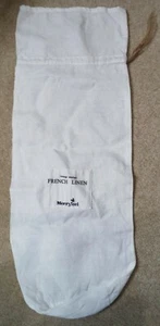 MERRY-FEEL White Vintage-Washed French Linen 9x23 Cylinder Drawstring Bag - Picture 1 of 4
