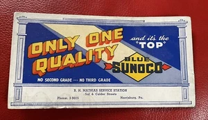 Blotter inchiostro pubblicitario Sunoco Gas SOLA QUALITÀ Harrisburg PA vintage - Foto 1 di 3