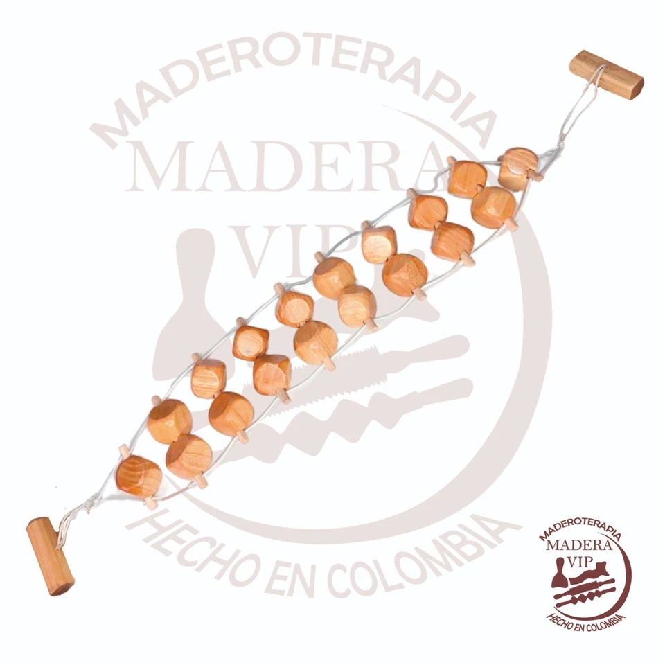 Cinturón Madera Colombiano Maderaterapia Colombiana Cinturon Doble Cubos Celulitis Foto 1 de 1