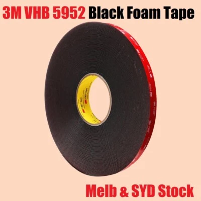 3M VHB 5952 Black Foam Double Sided Tape | 1.14mm Thick | Super Sticky - image 1 of 3