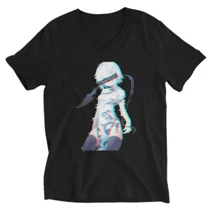 W Glitch Kawaii Otaku Japón Kanji Ramen Anime Otaku Manga Regalo Cuello en V - Imagen 1 de 3