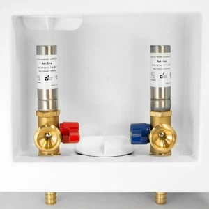 Caja de lavadora EFIELD, válvulas de giro de 1/4, entrada de 1/2" Crimp Pex / SS Arrestor - Imagen 1 de 4