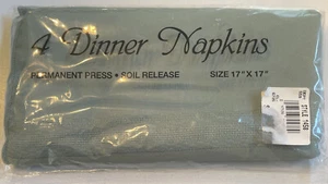 BARDWIL LINENS Set of 4 Napkins Lt Green Permanent Press Soil Release 17”x17”NEW - Picture 1 of 4