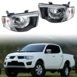Pair Of Left+Right Side Headlight For Mitsubishi Triton L200 MN ML 2009-2015 - Picture 1 of 17