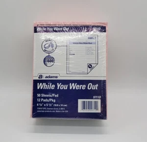 Adams While You Were Out Pads, 4.25 x 5.5 Inches, Pink, 50 Sheets per Pad, 12pk - Picture 1 of 6