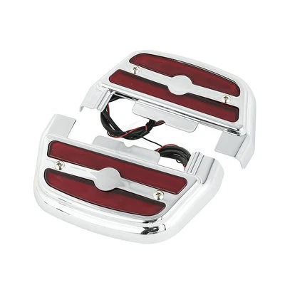 Cubierta de estribo de pasajero con luz LED apta para Harley Touring Road King Foto 1 de 4