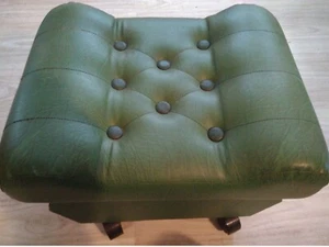 Vintage Sitzhockertruhe mit Rollen, Grasgrün, 40cm x 45cm x 37cm, gebraucht - Bild 1 von 5