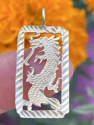 14K Yellow Gold Open Work Dragon Charm or Pendant - Image 1 of 4