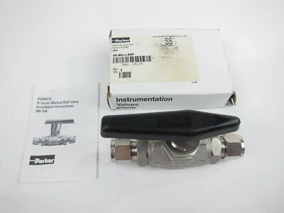 Nueva válvula de bola bidireccional de acero inoxidable Parker 8A-B8LJ-SSP 8AB8LJSSP  Foto 1 de 4