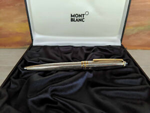 MONTBLANC Meisterstuck Solitaire Pinstripe Sterling Silver 925 Ballpoint Pen