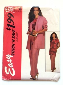 McCall's 6273 Misses' cardigan sfoderato, tunica e pantaloni taglia A (8-10-12-14) - Foto 1 di 3