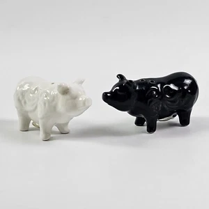 Schwarz & Weiß Keramik Schweine Salz & Pfefferstreuer Set Landhaus Rustikal Landhaus - Bild 1 von 10