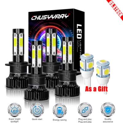 Para Mercedes-Benz C250 C300 C350 - 4X Bombillas LED de haz alto y bajo CSP Foto 1 de 4