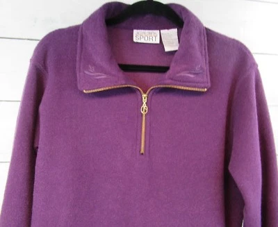  JACLYN SMITH SPORT Women's Pullover Sweatshirt 1/4 Zip Purple Size Med - A3106 - Image 1 of 4
