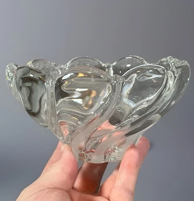 Tigela de prato doce de cristal Mikasa hortelã-pimenta transparente redemoinho recortado doces nozes doces - Imagem 1 de 4