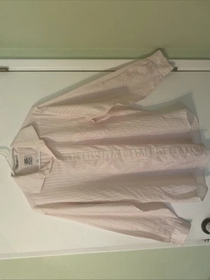 John Henry Ajuste Ultra Atlético Manga Larga Con Botones Suave Líneas Rosa y Blanco Foto 1 de 3