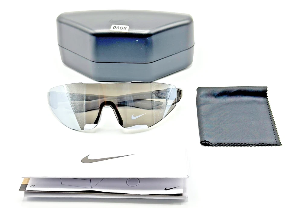 Nike ATHENA EDGE IB3517X 012 Sunglasses Grey Frame Chrome Mirror Shield Lens
